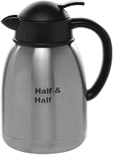 HUBERT® Coffee Cream Carafe with Half and Half Imprint, 1.5 Liter