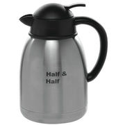 ® Coffee Cream Carafe with Half and Half Imprint by HUBERT – 50.7 Ounces, 1.5 liters, Stainless Steel, White, Model SA15X-S05