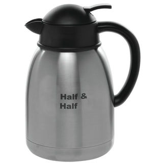 ® Coffee Cream Carafe with Half and Half Imprint by HUBERT – 50.7 Ounces, 1.5 liters, Stainless Steel, White, Model SA15X-S05