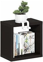 Furinno Cubicle Floating Shelves for Wall, Thick Cube Wall Shelf, Dark Oak