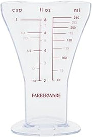 Farberware Measuring Cup, 1 Cup Liquid Measuring Cup with Easy-Read Oz, mL, and Cup Scales, Precise Pour Spout, Shatter-Resistant, Dishwasher Safe
