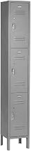Global Industrial Paramount 3-Tier 3 Door Locker, 12"W x 15"D x 78"H, Gray