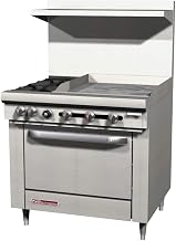 Southbend S36A-2GL S-Series 36" Gas Restaurant Range w/ (2) Open Burners, 24" Left Griddle & Convection Oven