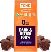 TCHO Dark & Bitter 100% Unsweetened Dark Chocolate Baking Couverture (6.6lb Bag) | Organic & Fair Trade Certified | Non GMO, Non-Dairy, Vegan, Soy Free