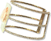 Reliant Ribbon FT-TC1908 Floral Accessories - Triple Crown Flower Bracelet- Gold Rd, 1 Piece, Gold