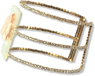 Reliant Ribbon FT-TC1908 Floral Accessories - Triple Crown Flower Bracelet- Gold Rd, 1 Piece, Gold