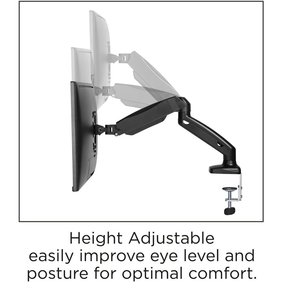 LLR99800, Single-Monitor Arm, 1 Each, Black by Lorell – Metal, Black