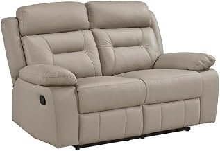 Lexicon Laconia Leather Double Reclining Love Seat in Latte