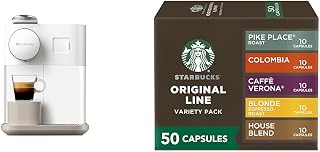Nespresso Gran Lattissima by De'Longhi, White + Starbucks Capsules, Original Line