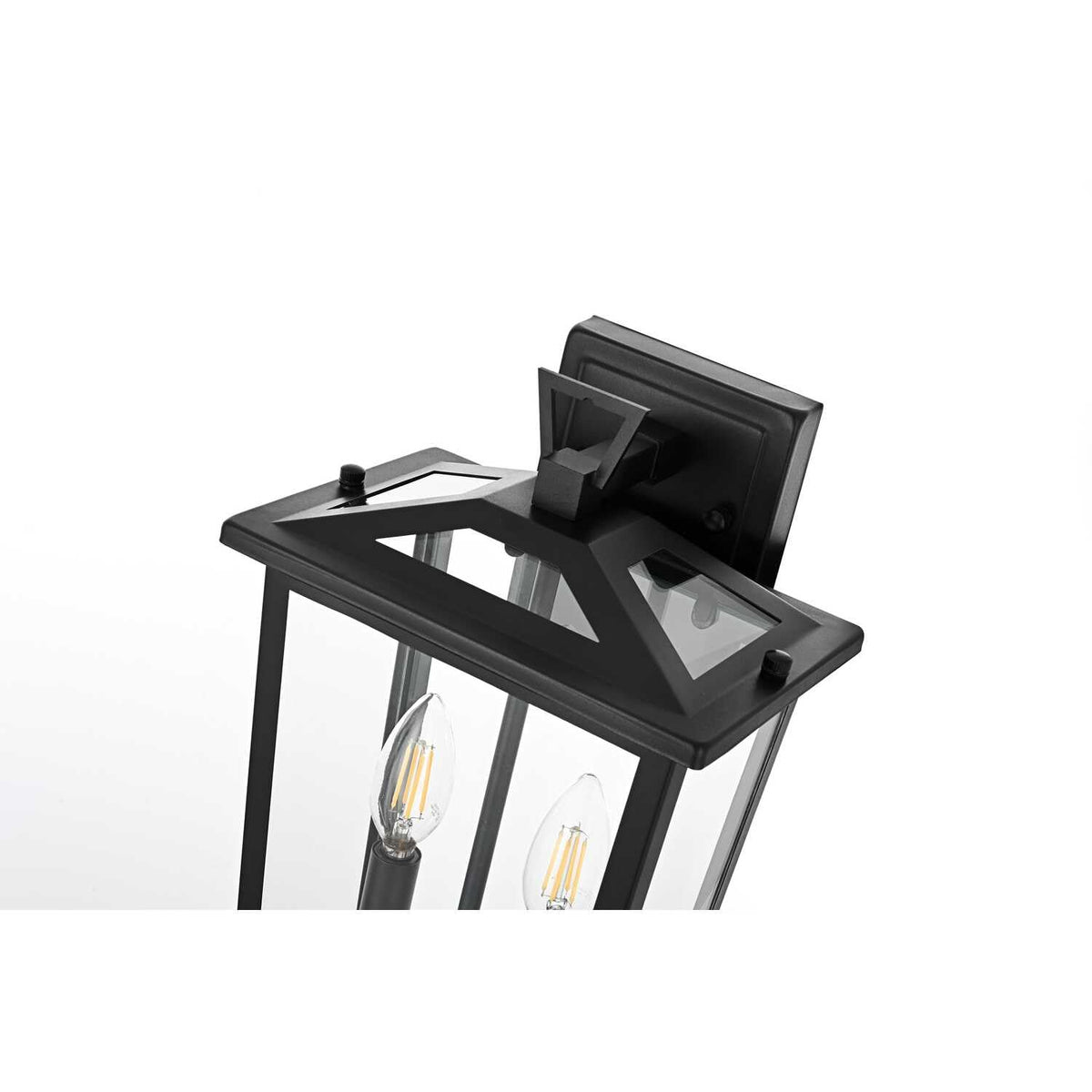 Berks Two Light Outdoor Wall Sconce Black by Lighting Design – Iron, Black