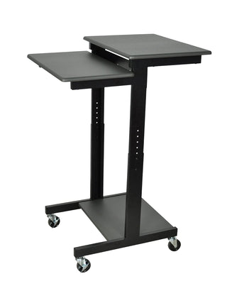 Adjustable-Height Presentation Workstation by Luxor – 24"W x 31"D x 39" to 45"H, Metal, Black, Model PS3945