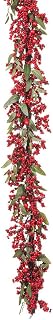 6ft Artificial Berry & Rosehip Garland -Red (Pack of 4)