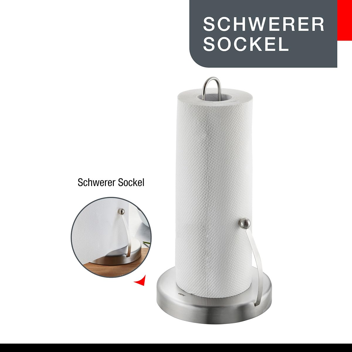 Kitchen Roll Holder Das Original by GEFU – Stainless Steel, Model 15700