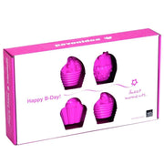 Platinum Silicone Happy Birthday Multi-Tray Bake Mould by Pavoni – Silicone, Pink, Model FR080ROS