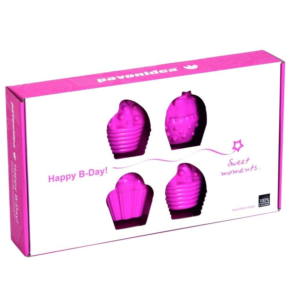 Platinum Silicone Happy Birthday Multi-Tray Bake Mould by Pavoni – Silicone, Pink, Model FR080ROS