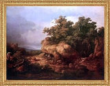 Art Oyster The Elder Karoly Marko The Roman Campagna near Ceraites - 21" x 28" Premium Canvas Print with Antique Gold Finish Frame