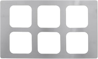 HUBERT Food Bar Template 1/6 Size Stainless Steel Curveware Template - 21" L x 12 3/4" W x 3/4" H