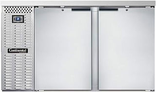 BBC59S-SS Two Section Refrigerated Back Bar Cooler, 59" W x 34-3/4"H, Stainless Steel Exterior & Shallow Depth
