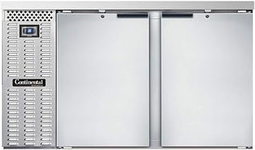 BBC59S-SS Two Section Refrigerated Back Bar Cooler, 59" W x 34-3/4"H, Stainless Steel Exterior & Shallow Depth