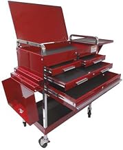 Sunex International 8013ADLX Service Cart with Locking Top and Locking Drawer - Red