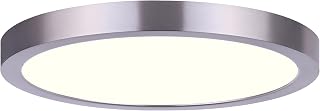 Canarm 15-Inch LED Disk Light, 30W Dimmable Silver Ceiling Fixture, Low-Profile Surface Mounted Modern Lighting for Kitchens, Hallways & Bathrooms