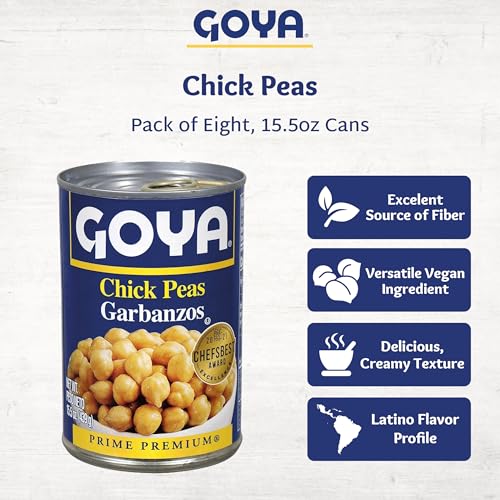 Goya CHICK PEAS / 15.5 Ounce (Pack of 8) / yellow Garbanzo Beans
