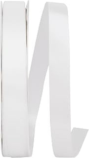Reliant Ribbon 4950-030-05C Double Face Satin Ribbon, 7/8 Inch X 100 Yards, White