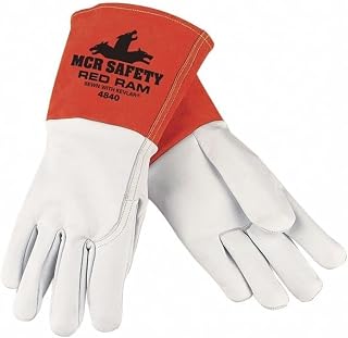 MCR Safety Red Ram Prem Grn Goatskin Mig Tig, S, PK12
