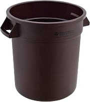 Global Industrial Commercial Round Trash Can, 10 Gallon Capacity, Brown