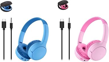 Belkin SoundForm Mini 2 Bluetooth Kids Headphones, On Ear, 55H Battery Life - 2PK Bundle