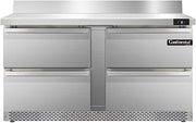 Continental Refrigerator SWF60-BS-FB-D Two Section Work Top Freezer 60"W, With Back Splash, Front Breathing & Drawers