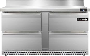 Continental Refrigerator SWF60-BS-FB-D Two Section Work Top Freezer 60"W, With Back Splash, Front Breathing & Drawers
