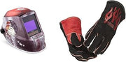 Jackson Safety Premium Auto Darkening Welding Helmet (47103) Bundle with Lincoln Electric Traditional MIG/Stick Welding Gloves