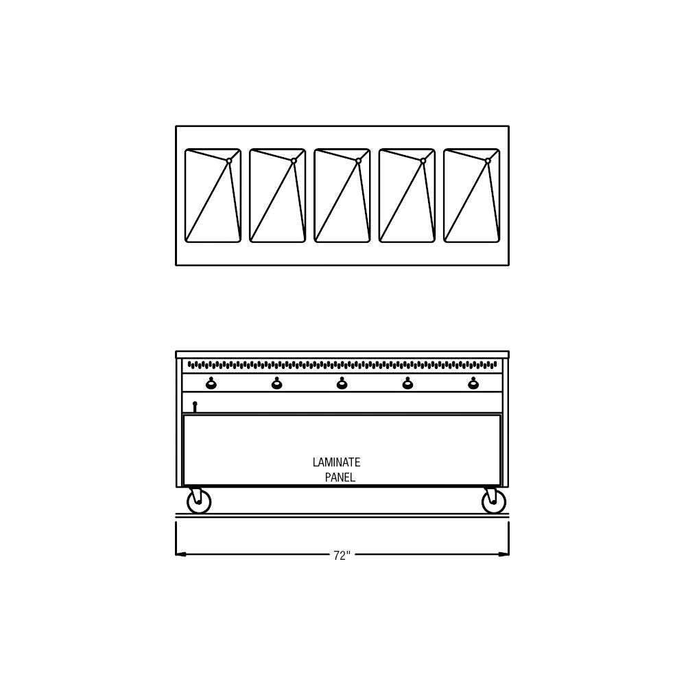 72" Enclosed Cabinet Base Hot Food Table by Randell – Multi Color, Model RAN HTD-5