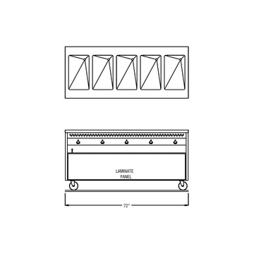 72" Enclosed Cabinet Base Hot Food Table by Randell – Multi Color, Model RAN HTD-5
