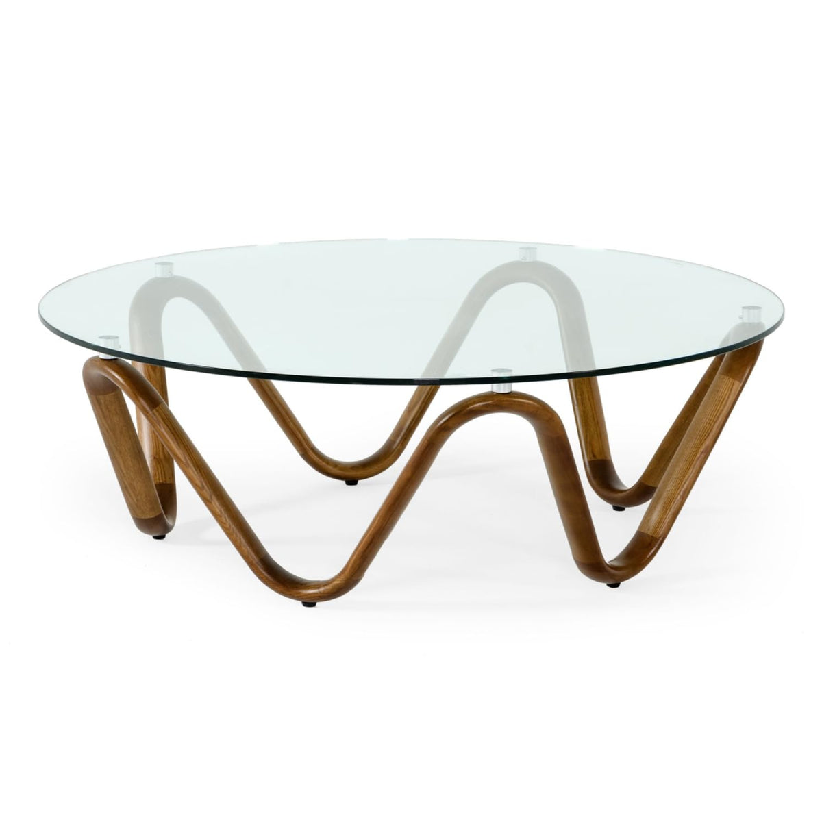 Lassen - Modern Glass & Walnut Coffee Table by Limari Home – Glass, Walnut, Model LIM-78041