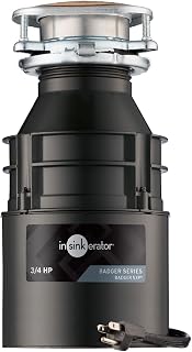 InSinkErator Badger 5XP Garbage Disposal with Power Cord, Badger Series 3/4 HP Continuous Feed Food Waste Disposer