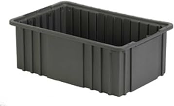 LewisBins Divider Box, 16-1/2" x 10-7/8" x 6", Gray, Lot of 4