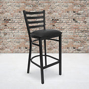 Flash Furniture Black Vinyl Seat/Black Metal Frame / Set of 2 / Traditional Barstools