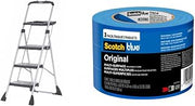 Cosco Three Step Max Steel Work Platform & Scotch Original Multi-Surface Painter's Tape,94 inches x 60 Yards (180 Yards Total), 2090, 3 Rolls