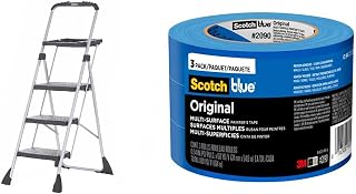 Cosco Three Step Max Steel Work Platform & Scotch Original Multi-Surface Painter's Tape,94 inches x 60 Yards (180 Yards Total), 2090, 3 Rolls