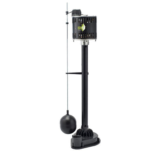 Products Pedestal Sump Pump with Vertical Float Switch by ECO-FLO – 1/3 HP, Plastic, Black, Model EPP33