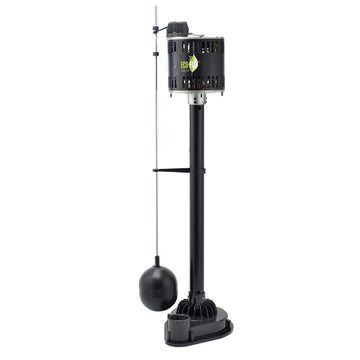Products Pedestal Sump Pump with Vertical Float Switch by ECO-FLO – 1/3 HP, Plastic, Black, Model EPP33