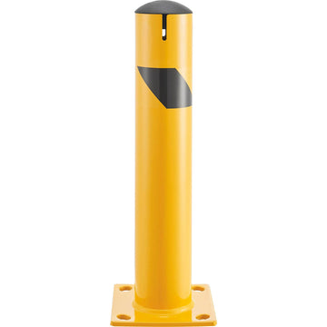 Steel Bollard w/Chain Slots & Removable Cap by Global Industrial – Steel, Yellow, Model 670583
