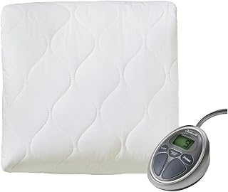 Sunbeam Deluxe Queen Water Resistant Electric Heated Mattress Pad 100% Cotton 20 Heat Settings 2 Digital Controls with Dual Zones, 60"x 80"- Queen