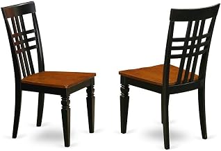 Furnifact Solid Wood Dining Chairs with Wood Seat, Set of 2 Traditional Wooden Dining Room Chairs for Kitchen Table, Black & Cherry