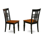 Solid Wood Dining Chairs with Wood Seat by Furnifact – Wood, Black & Cherry, Pack of 2