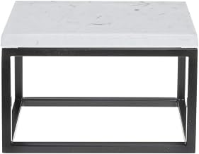 HUBERT Black Display Riser with Marble Top - 7" H