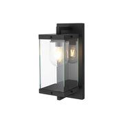 Keaton One Light Outdoor Wall Sconce Black by Lighting Design – Iron, Black, Model OD409W17BK