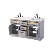 60" Double Bathroom Vanity in Grey by Elegant Kitchen and Bath – unspecified, Aluminum, Grey, Model VF85060DGR